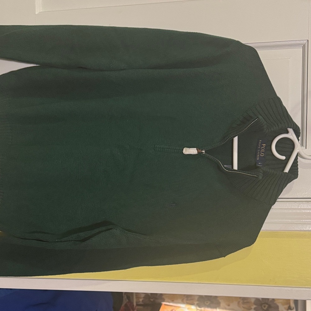 Polo by Ralph Lauren Men's Deep Green Zip-Up Sweater